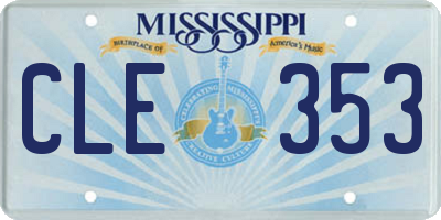 MS license plate CLE353