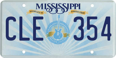 MS license plate CLE354