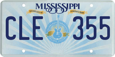 MS license plate CLE355