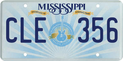 MS license plate CLE356
