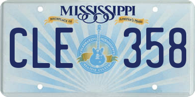 MS license plate CLE358