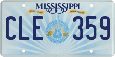 MS license plate CLE359