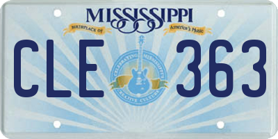MS license plate CLE363
