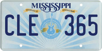 MS license plate CLE365