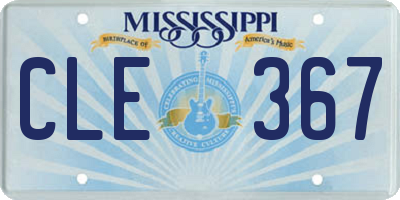 MS license plate CLE367