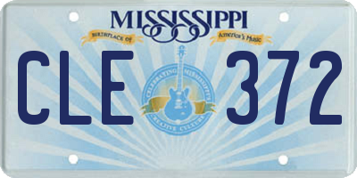MS license plate CLE372