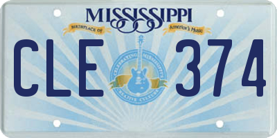 MS license plate CLE374