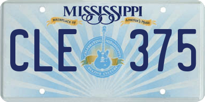 MS license plate CLE375