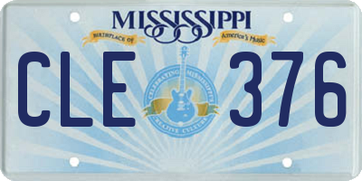 MS license plate CLE376