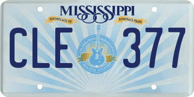 MS license plate CLE377