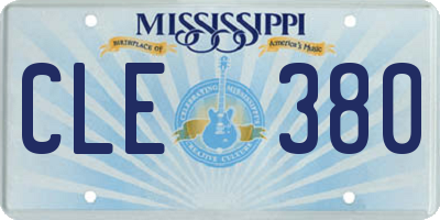 MS license plate CLE380