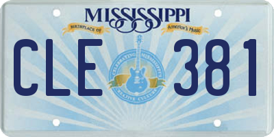 MS license plate CLE381