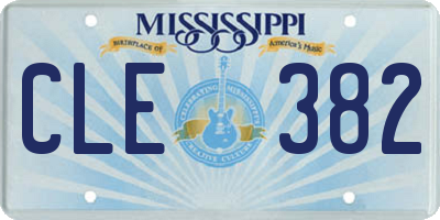MS license plate CLE382