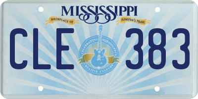 MS license plate CLE383