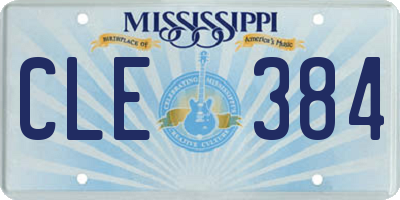 MS license plate CLE384