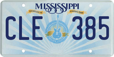 MS license plate CLE385