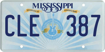 MS license plate CLE387