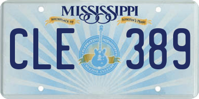 MS license plate CLE389