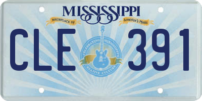 MS license plate CLE391