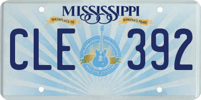 MS license plate CLE392