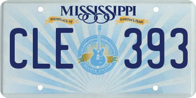 MS license plate CLE393