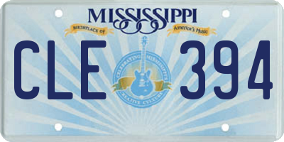 MS license plate CLE394