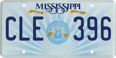 MS license plate CLE396