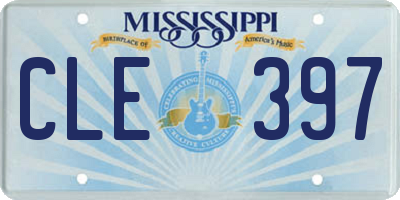 MS license plate CLE397