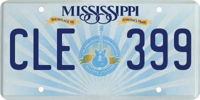 MS license plate CLE399