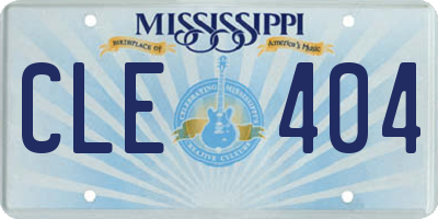 MS license plate CLE404