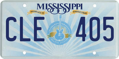MS license plate CLE405