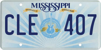 MS license plate CLE407