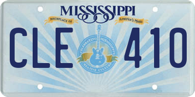 MS license plate CLE410