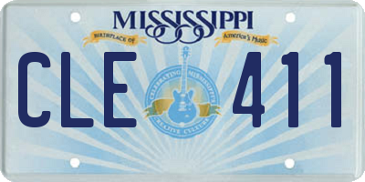 MS license plate CLE411