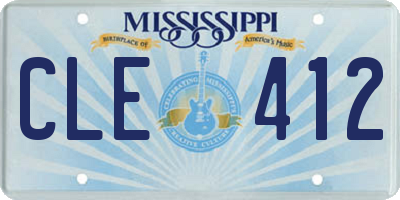 MS license plate CLE412