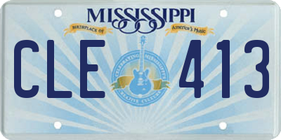 MS license plate CLE413
