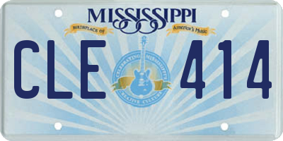MS license plate CLE414