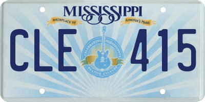 MS license plate CLE415