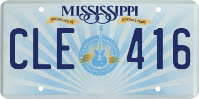 MS license plate CLE416