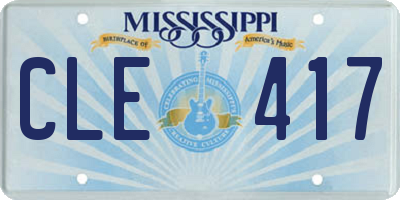 MS license plate CLE417