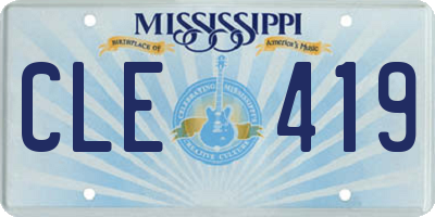 MS license plate CLE419