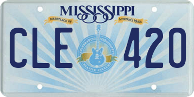 MS license plate CLE420