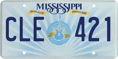 MS license plate CLE421