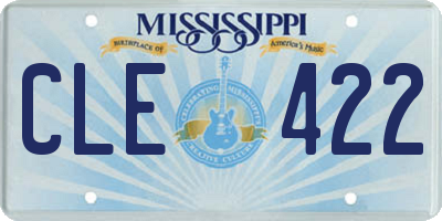 MS license plate CLE422