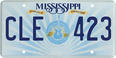 MS license plate CLE423