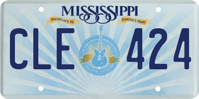 MS license plate CLE424