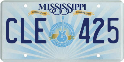 MS license plate CLE425