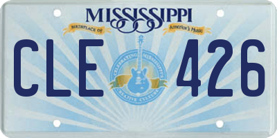 MS license plate CLE426