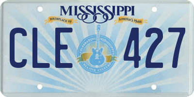 MS license plate CLE427