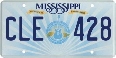 MS license plate CLE428